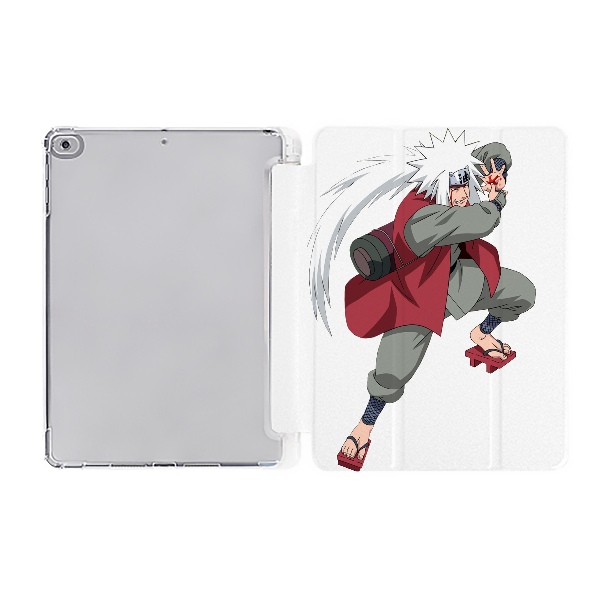 （画像用） NARUTO -ナルト- 自来也（じらいや） Jiraiya IPad ケース ペン収納付き 三つ折りスタンド PUレザー×シリコン 対応機種9.5/10.5/10.9インチ